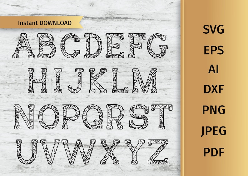 Personal and Commercial Use. Floral Mandala Alphabet svg Alphabet Initials Flower Letters svg