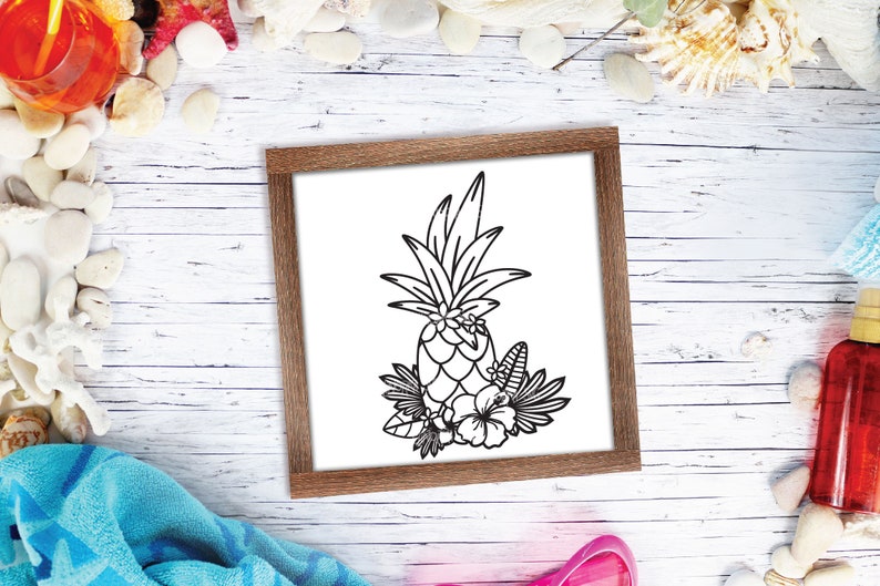 Download Pineapple svg Summer svg Pineapple with Flowers Cut File | Etsy