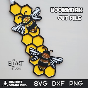 Lesezeichen SVG, Bee SVG, Lesezeichen Vorlage SVG, Buch-Liebhaber-Geschenk, Bienen Lesezeichen.