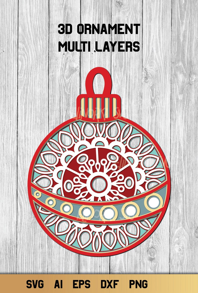 Download Christmas Ornaments SVG 3D Layered Mandala svg Christmas ...