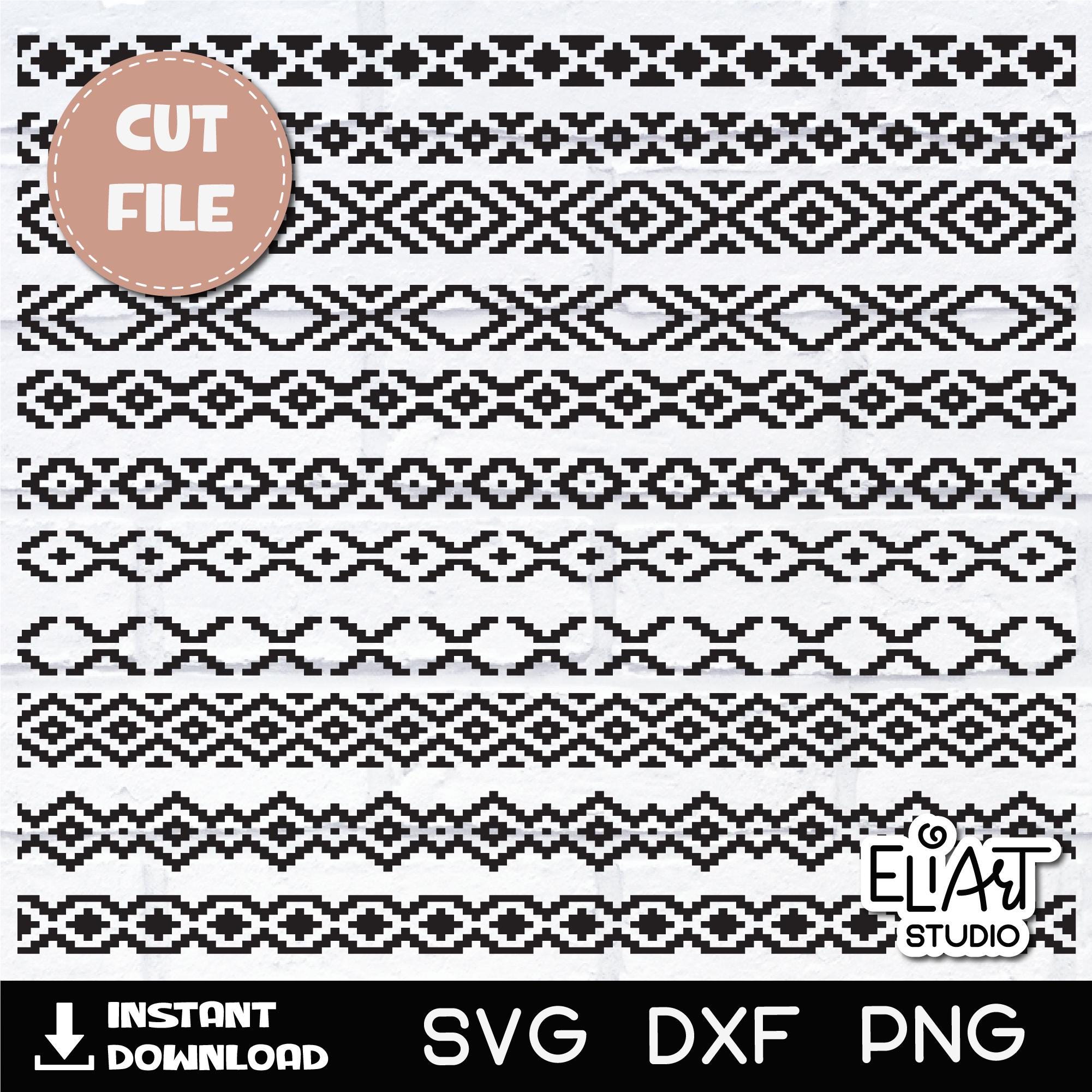 Pasifica Border Patterns Guarda Pampa SVG Borders, Tribal Pattern SVG, Argentinian Geometric ...