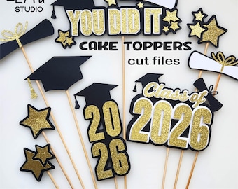 2026 Graduation SVG, Class of 2026 SVG, Graduation Cake Topper SVG, Graduation Decor, Graduation Sign.