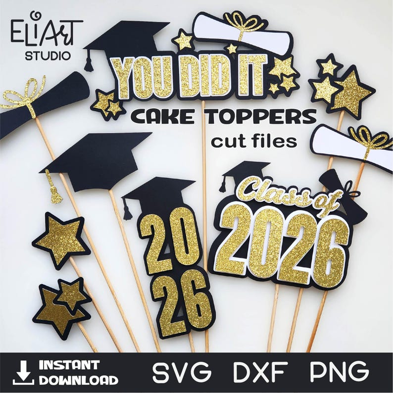 2026 Graduation SVG, Class of 2026 SVG, Graduation Cake Topper SVG, Graduation Decor, Graduation Sign.