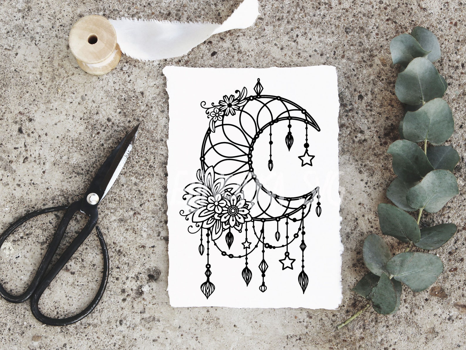 Download Dream Catcher svg Floral Moon Dreamcatcher svg Boho svg | Etsy