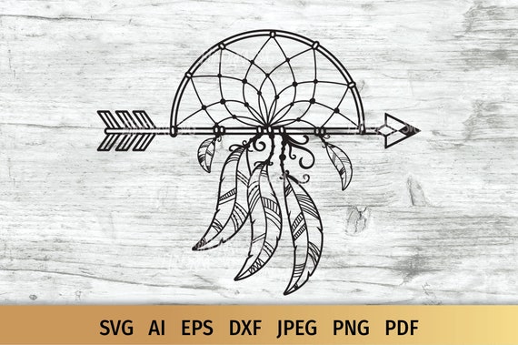 Download Arrow Dream Catcher Svg Boho Dreamcatcher With Arrow And Etsy