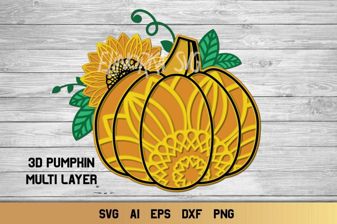 Download Pumpkin Svg 3d Layered Fall Svg Sunflower Svg 7 Layers Etsy