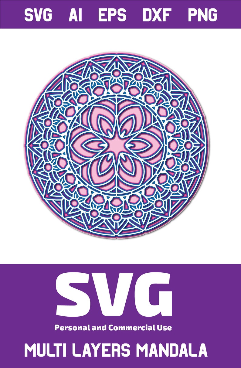 Download Multi Layer SVG 3d Layered Mandala svg Cut File Personal ...