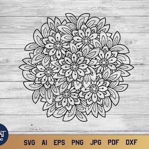 Mandala Flower SVG, Summer SVG Floral Design, Floral Mandala SVG.