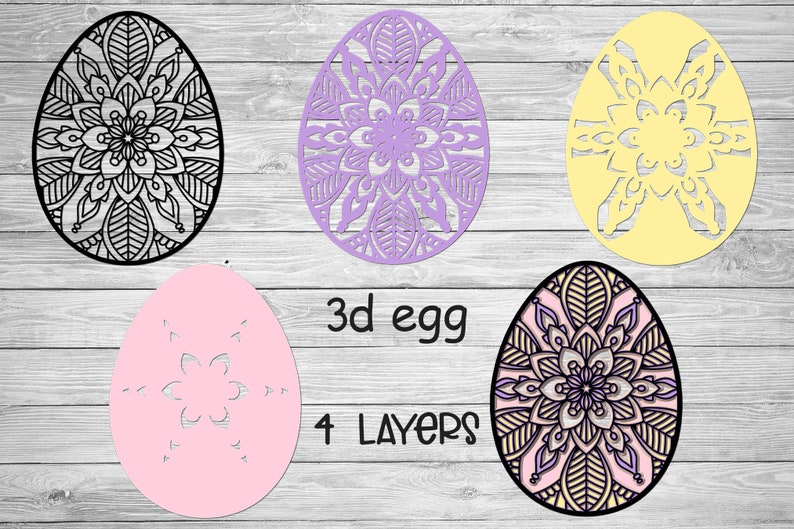Easter Egg SVG Bundle, 3D Layered SVG Easter Egg Mandalas, Intricate ...