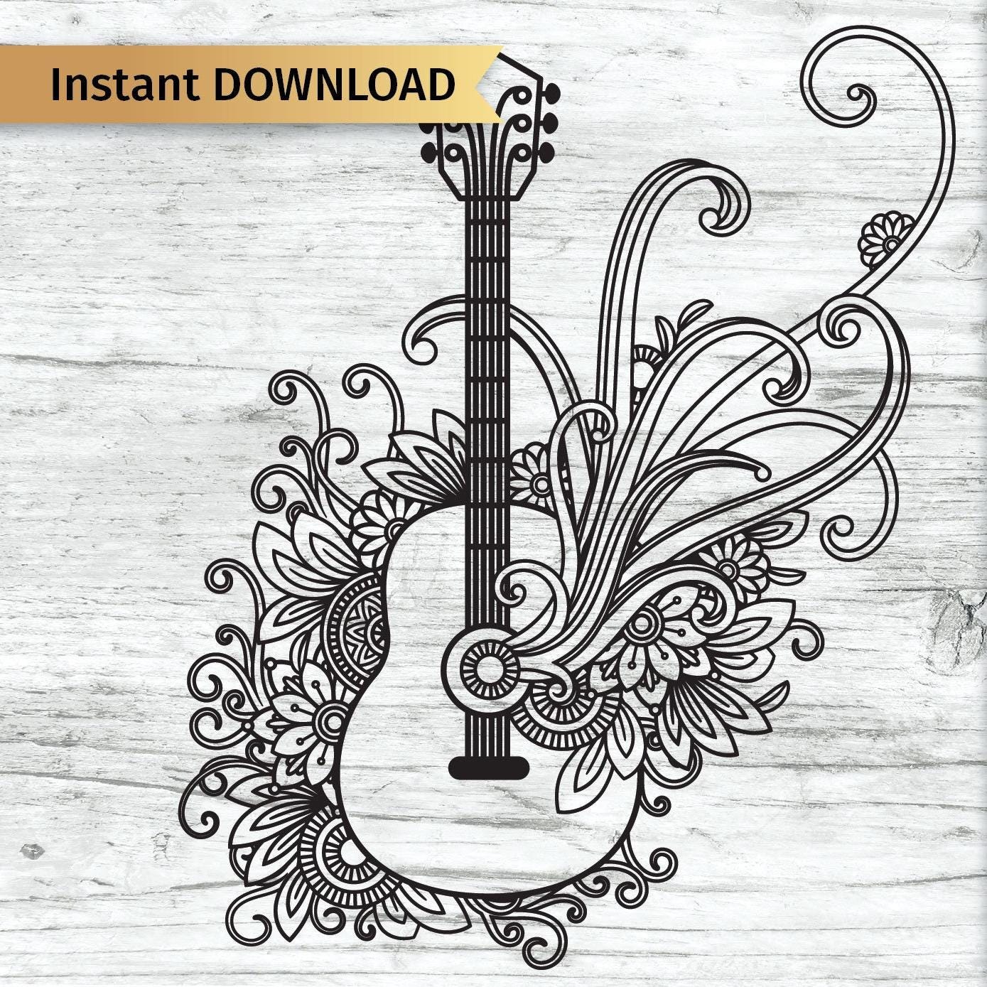 アート・デザイン・音楽 kruherstars Guitar Wall Art: Laser Cut Music Sign (digital Download) - Etsy