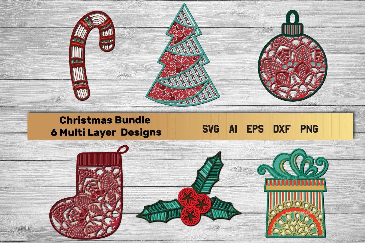 Download Christmas Svg Bundle Multi Layer Holiday Svg 3d Layered Etsy