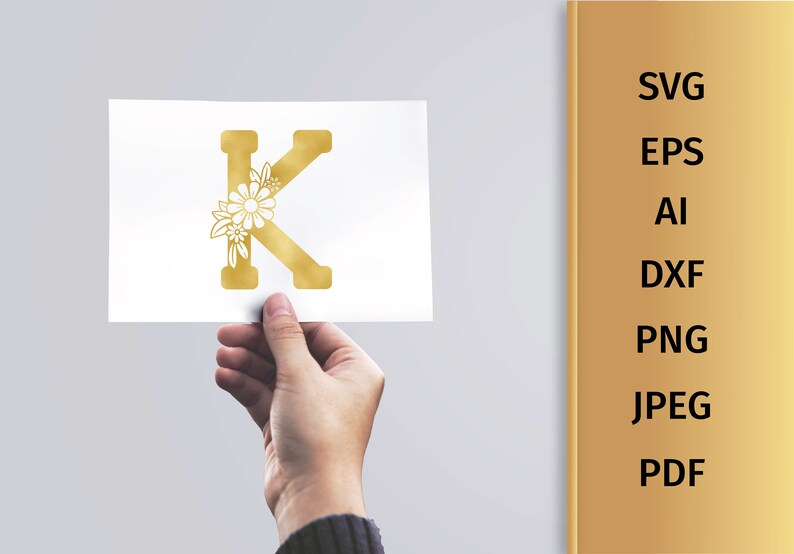 Download Clip Art Digital File Floral Letter K Svg Personal And Commercial Use Flower Alphabet Svg Initial Svg Art Collectibles