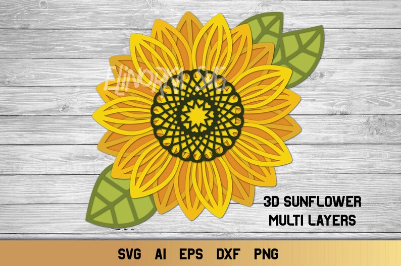 Download 3D Layered Sunflower SVG Sunflower Mandala SVG Floral svg ...