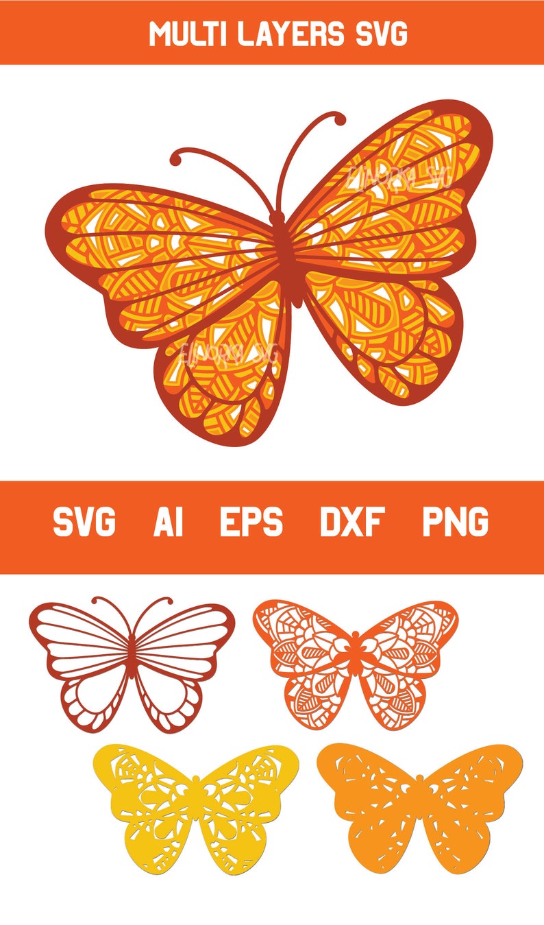 Download Multi Layer Butterfly SVG 3d Layered Butterfly Craft svg ...