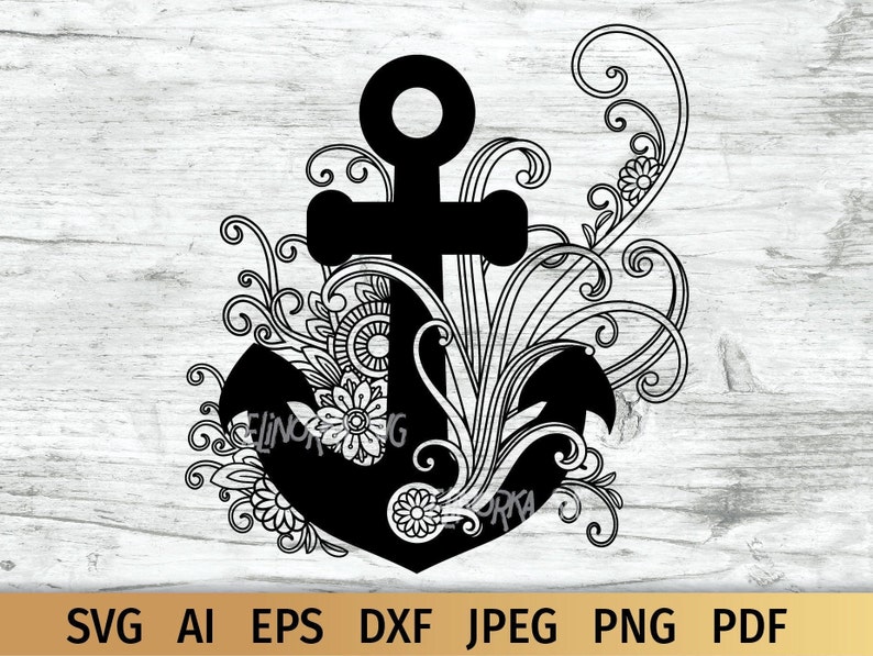 Download Anchor svg Nautical svg Zentangle svg Floral svg Intricate ...