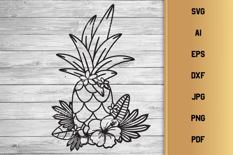 Download Pineapple svg Summer svg Pineapple with Flowers Cut File ...