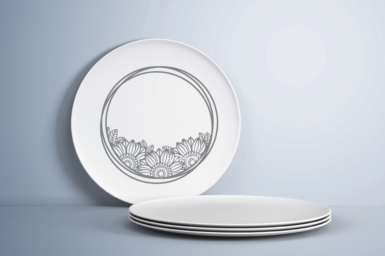 Download Sunflower SVG Monogram Frame SVG Circle Frame SVG ...