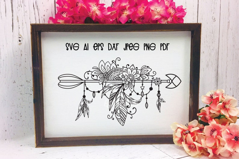 Download Boho Arrow svg Floral Arrow svg Cut File Intricate Design | Etsy