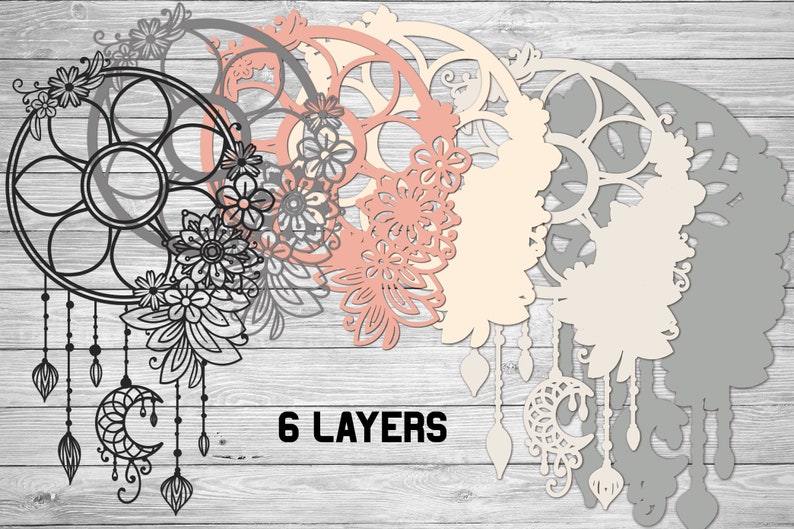 Download Multi Layer SVG 3d Layered Dream Catcher Boho Cut File ...