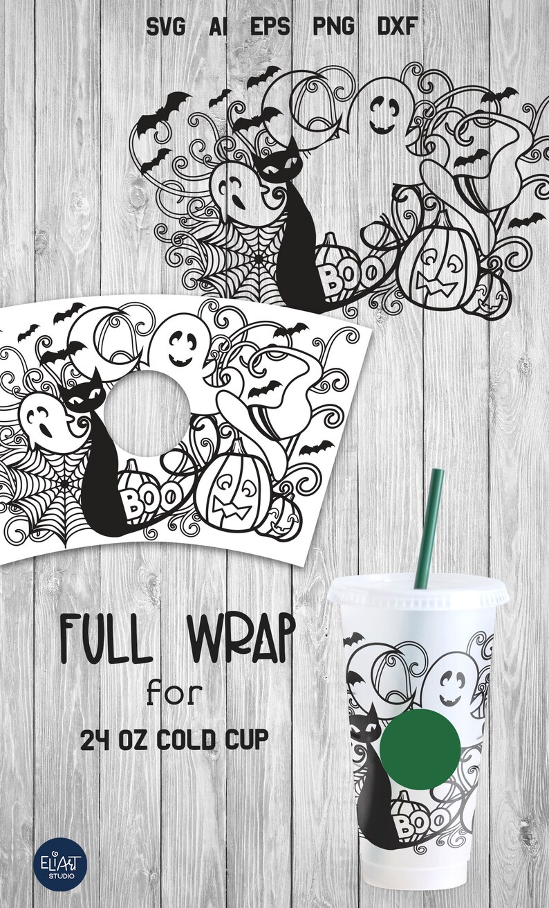 Halloween Cup Wrap SVG Full Wrap SVG Cold 24 OZ Cup Wrap. - Etsy Canada