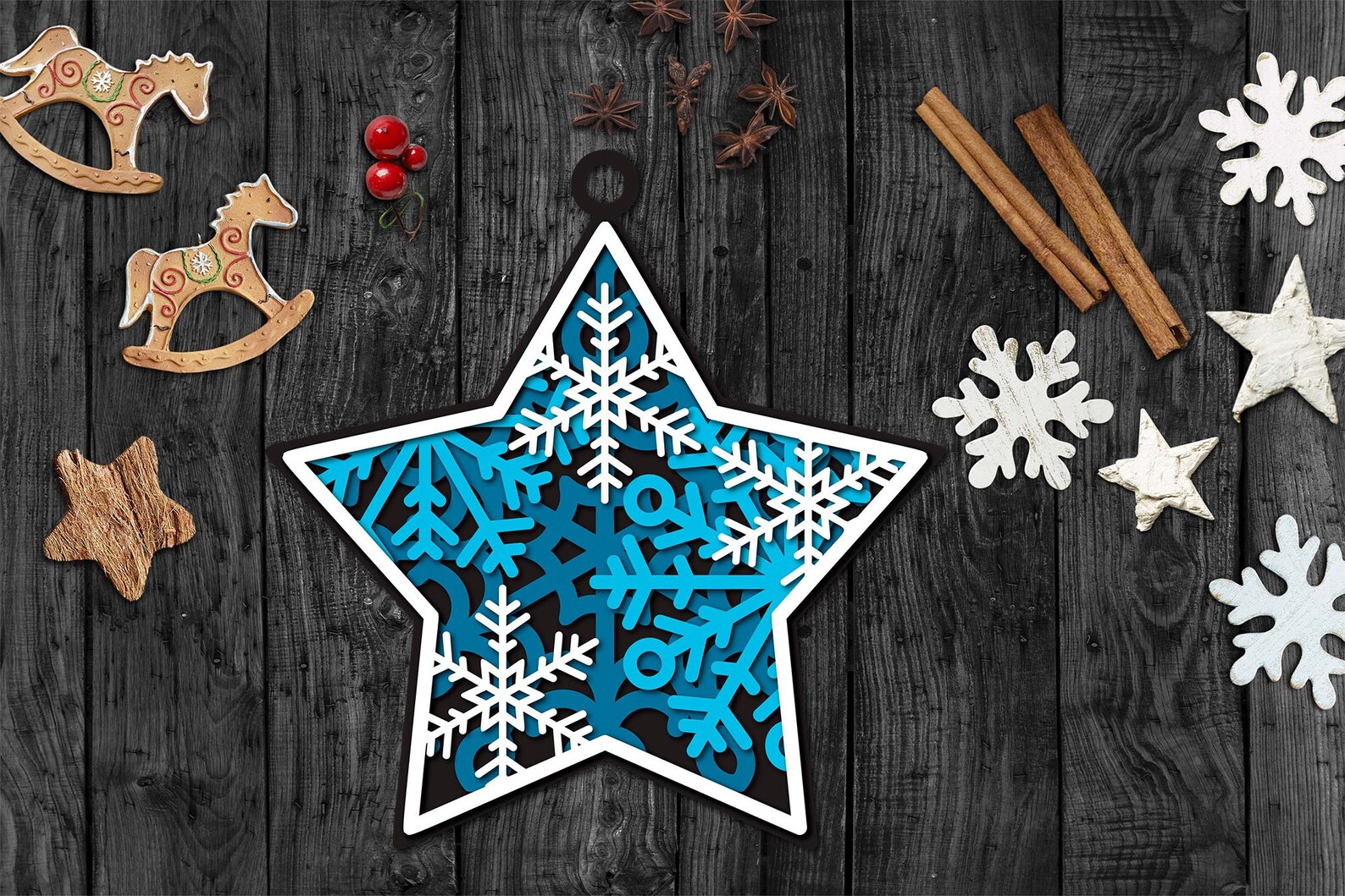Layered SVG Star Ornaments Bundle Christmas SVG Ornaments 3d - Etsy