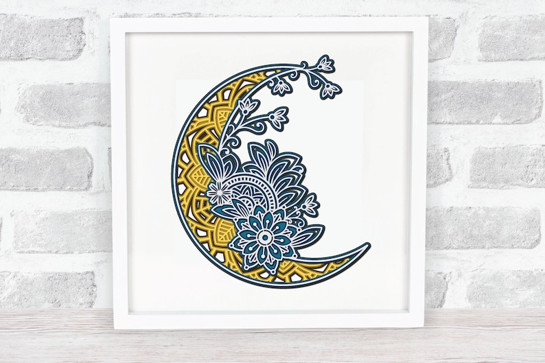 Download 3D Layered Moon svg Multi Layer Floral Moon svg Crescent | Etsy
