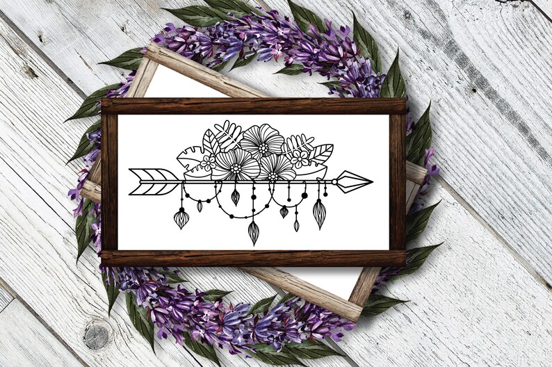 Download Clip Art Boho Arrow Svg Floral Arrow Cut File Commercial And Personal Use Intricate Design Arrow Svg Art Collectibles