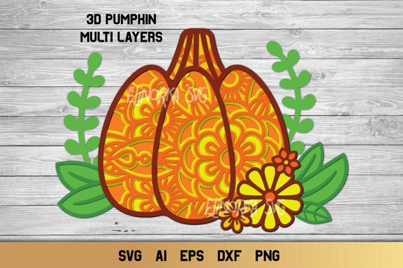 Download Pumpkin Svg 3d Layered Thanksgiving Svg Fall Svg Cut File Etsy