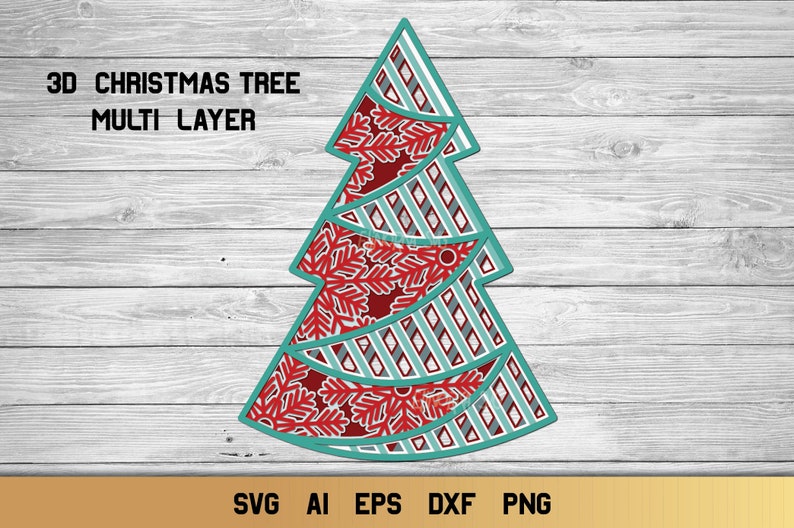 Christmas Tree SVG 3D Layered Cut File svg Merry Christmas ...