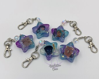 Kikka Tye Dye Star Charm Keychain