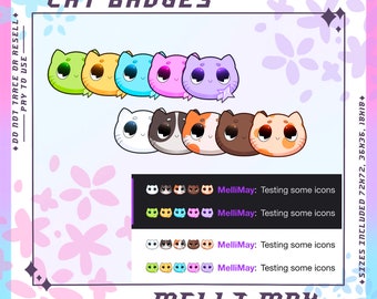 Cat Sub Badges for Twitch | Bit Badges | Twitch Sub Badges | Subscriber Badges | Stream Badges