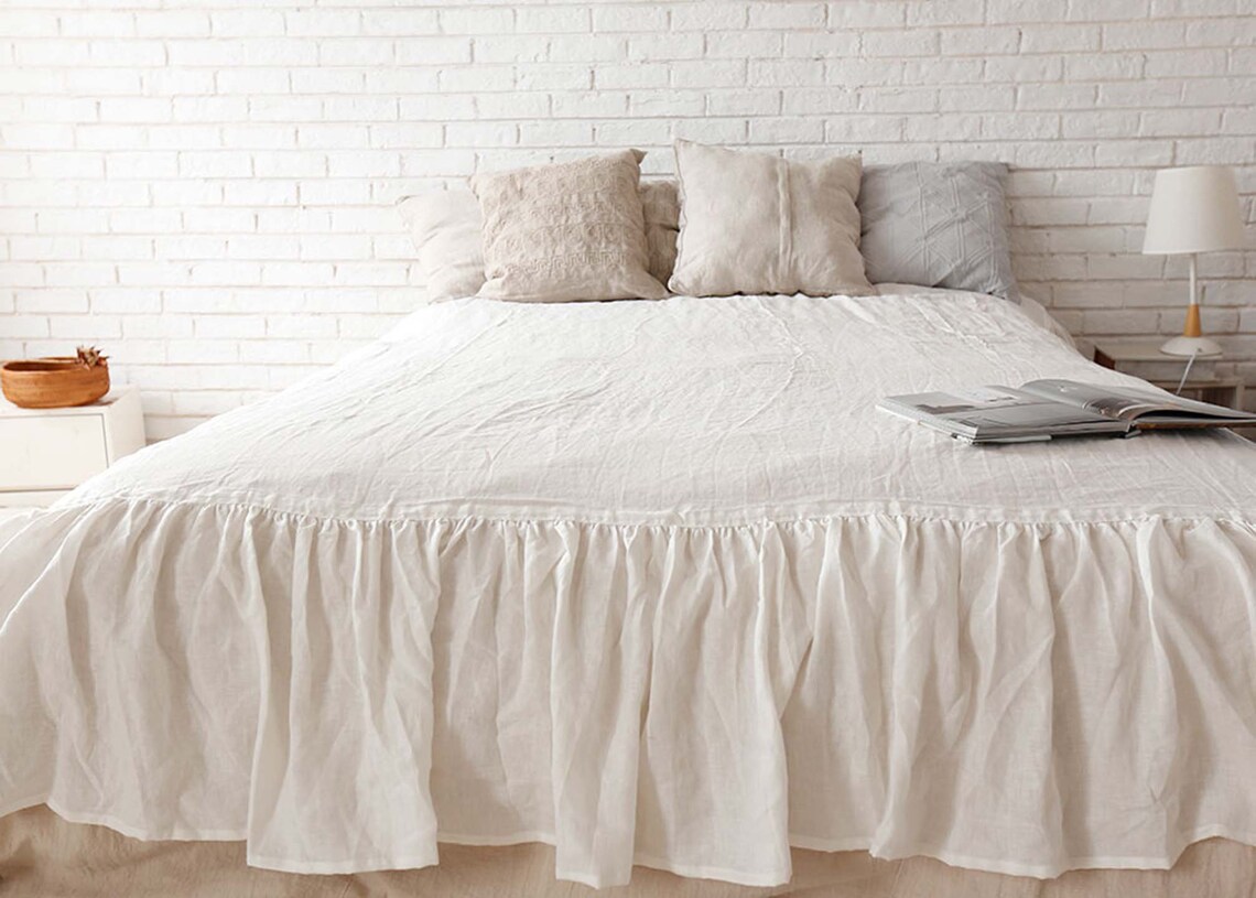PURE LINEN Bed Skirt/Custom sizes/Custom Colors/Contact Etsy