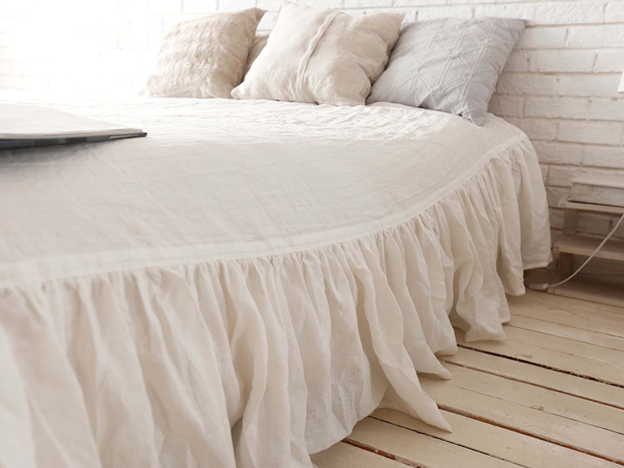 PURE LINEN Bed Skirt/Custom sizes/Custom Colors/Contact Etsy