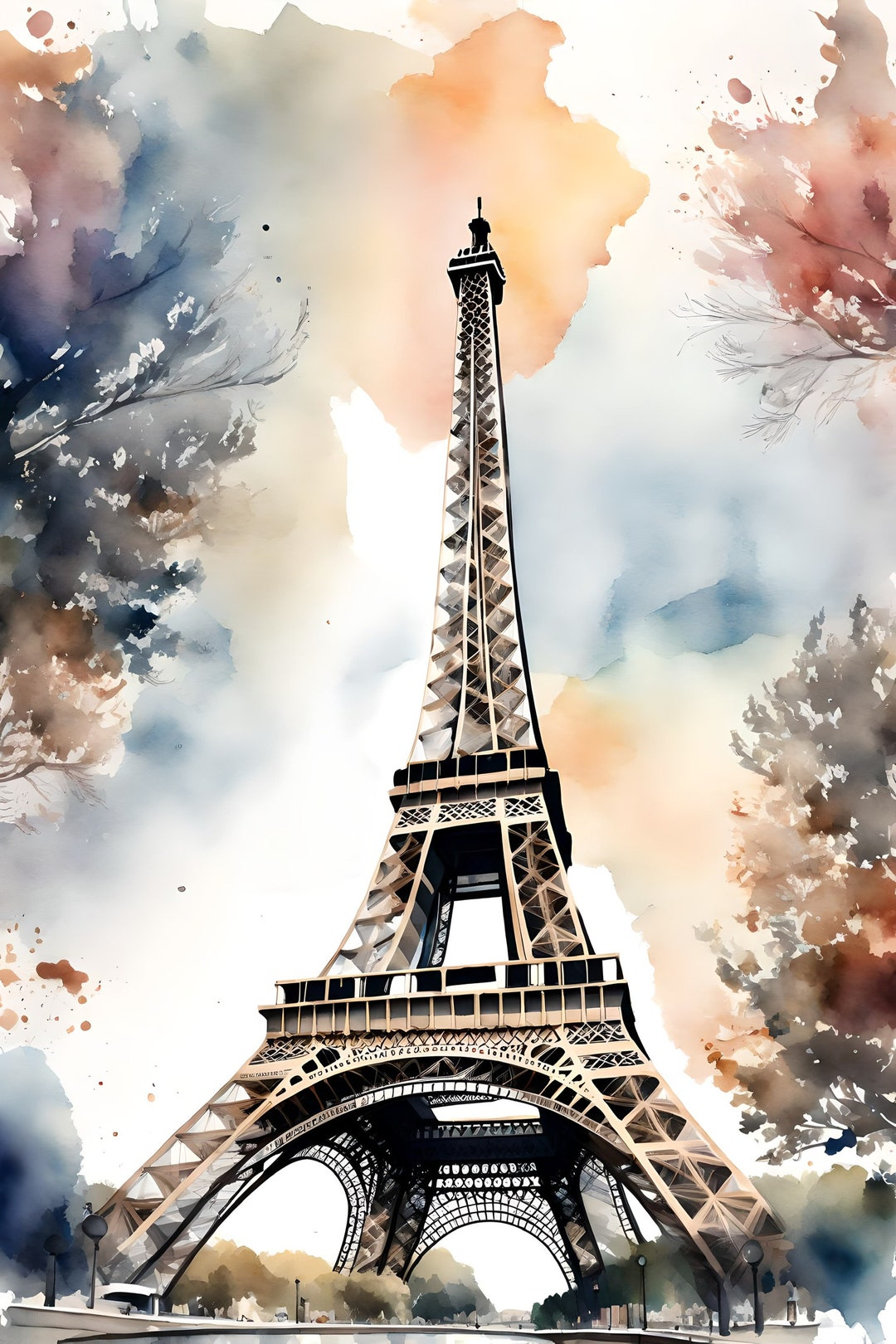 Paris Eiffel Tower Digital Download Printable Vintage Digital - Etsy