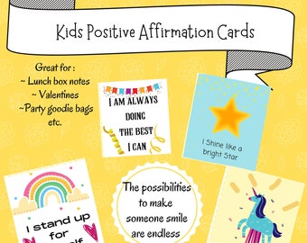 Kids Positive Affirmation Cards - 24 Cards