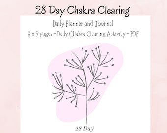 Chakra Clearing Daily Planner- 28 Day, Reflection Journal, Prompted reflection, Disc Planner, Bullet Journal, Happy Planner