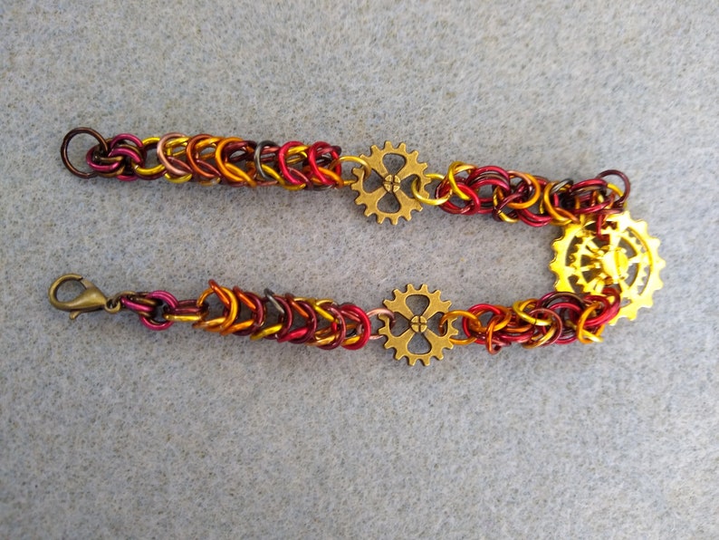 Byzantine and Box Chain Steampunk Bracelet