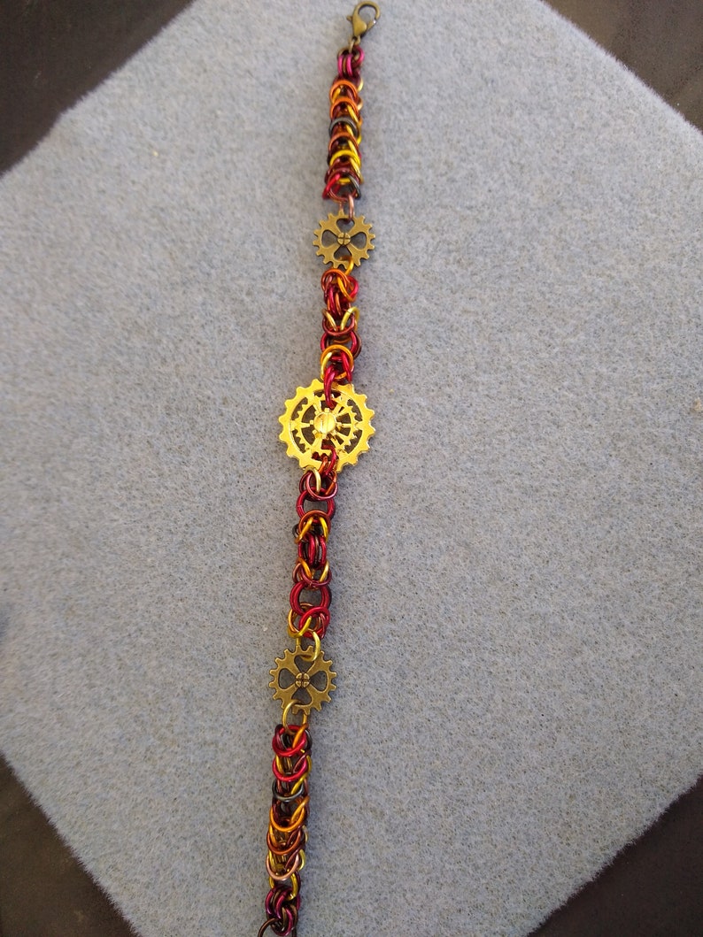 Byzantine and Box Chain Steampunk Bracelet