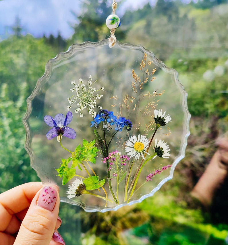 Kann Man Frische Blumen In Harz Gießen Wandhänger Dekohänger Mit Echten Blumen Harz Boho Vintige Deko