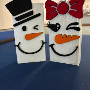 DIY Wooden Snowman Face Cutouts Kit