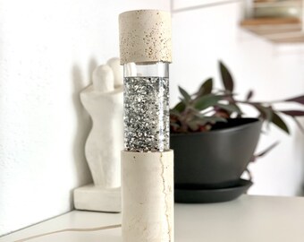 Vintage glitter lamp in travertine