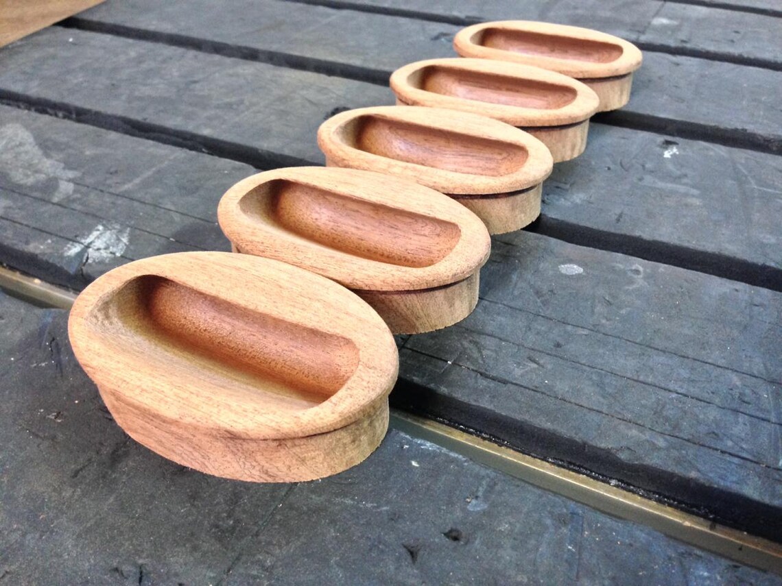 Set of 3 Recessed Drawer Handles Replica Midcentury Etsy