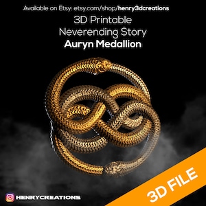 Auryn Medallion. Neverending Story STL 3D File