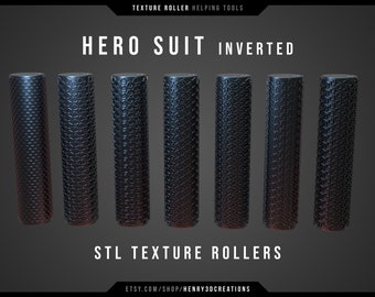 Texture Roller Inverted Hero pattern for Cosplay. STL file to print. 3D printing. Eva foam, clay, leather.