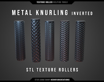 Texture Roller Inverted Metal for Cosplay. STL file to print. 3D printing. Eva foam, clay, leather.