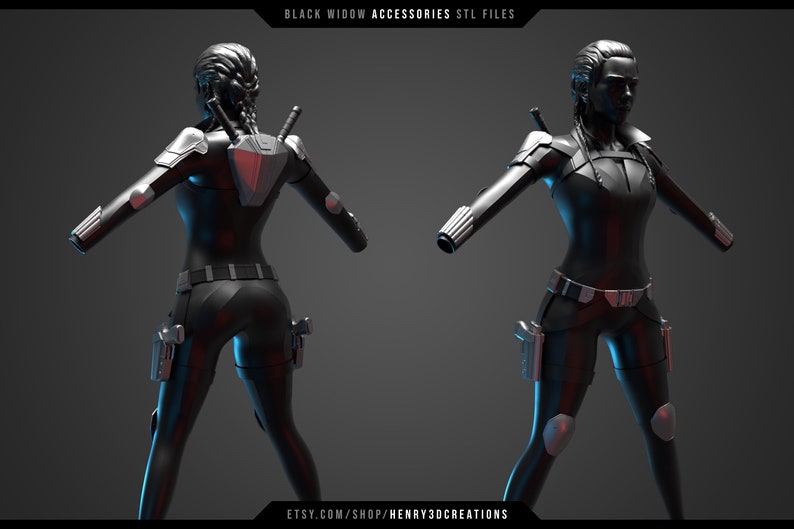 3D Printable STL Black Widow Black Suit Accessories. Inspired by 2021 ...