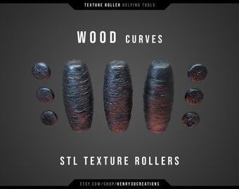 Texture Roller Curved Wood grain for cosplay, modeling, sculpting eva foam or leather.