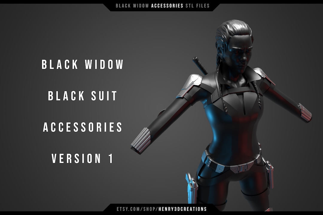 3D Printable STL Black Widow Black Suit Accessories. Inspired by 2021 ...