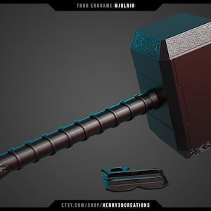Mjolnir Thor Hammer - 3D Printable Mjolnir STL file. New version from 2020.