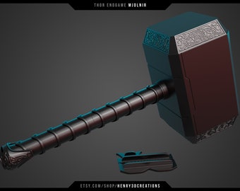 Mjolnir Thor Hammer - 3D Printable Mjolnir STL file. New version from 2020.